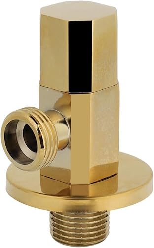 Nikou Wasserhahn Eckventil 1/2 Zoll Gewinde, Vollkupfer Dreiecksventil Wasser Eckventil, Eckregulierventil für Kalt und Warmwasserleitungen, Badezimmer Wasserabsperrventil - Cheap-Us