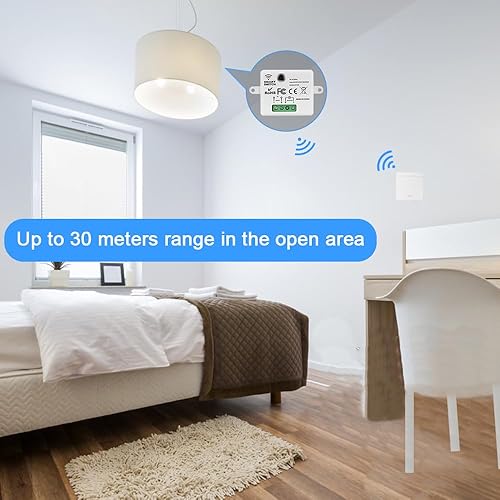 Funkschalter Funk-Lichtschalter Set, Funkschalter Licht für Lampe, Funk-Wandschalter Bis 50m Reichweite, Keine Verkabelung Erforderlich - Cheap-Us
