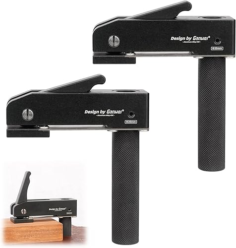 2 Stück Niederhalter 20mm, Cdiytool Schraubzwingen für Die Werkbank, Hundeloch Schnell Wirkende Halteklemme, Holzbearbeitung, Schreibtisch-Clip, Verstellbarer Rahmen zum Holzschnitzen, Fräsen - Cheap-Us