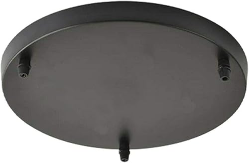 Vintage Industrial Deckenrosette mit 3 Ausgängen, Metall, rund, rechteckig, mit Kordelgriff, rund, Schwarz - Cheap-Us