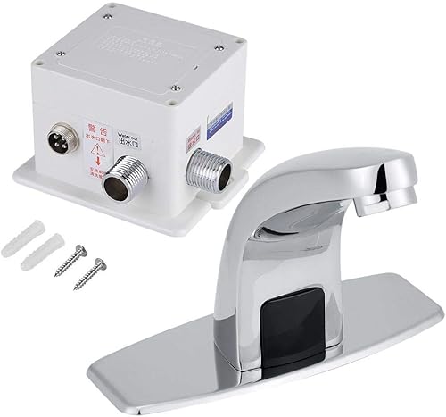 Waschtisch-Mischbatterie-Set, 1 Stück Zinklegierung Messing Automatische Infrarot-Sensorsteuerung Wasserhahn + 1 Stück Kontrollbox, Sensor-Wasserhahn-Kit Für den privaten und gewerblichen Gebrauch, ni - Cheap-Us