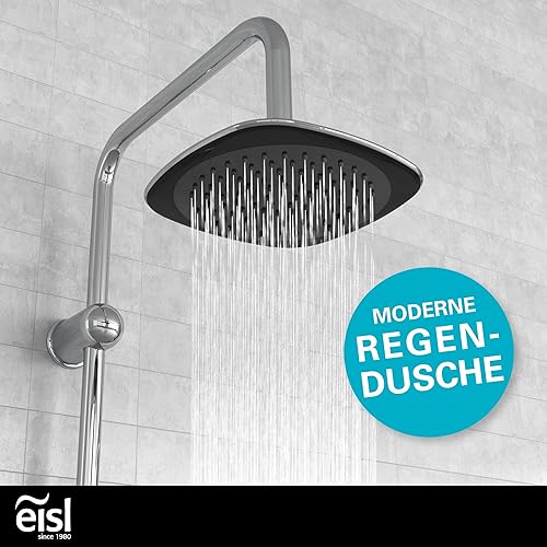 EISL Duschset EASY FRESH, Duschsystem ohne Armatur 2 in 1 mit großer Regendusche (250 x 200 mm) und Handbrause, Regendusche ohne Armatur ideal zum Nachrüsten, komplettes Montageset, Chrom DX12006 - Cheap-Us