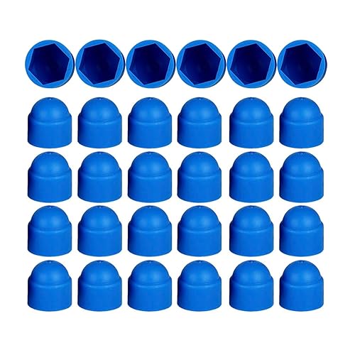 M8 Kunststoff-Mutter- und Bolzenschutzkappen, blau, Sechskantmutter-Schutzkappen, kein Gewinde, 50 Stück - Cheap-Us