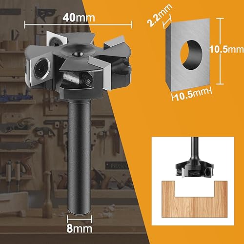 SpeTool Planfräser 8mm Schaft 40mm Planfräser für Oberfräse Wendeplatten spoilboard 4 Flöten CNC Planfräser für holz mit ATS Beschichtung - Cheap-Us
