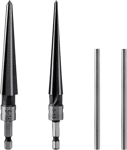 Bestgle 2 stück konische reibahle 1/4' griff t-form kegelfräser kohlenstoffstahl kegel handreibahle zum reiben mit einem durchmesser von 3mm-13mm,5-16mm - Cheap-Us