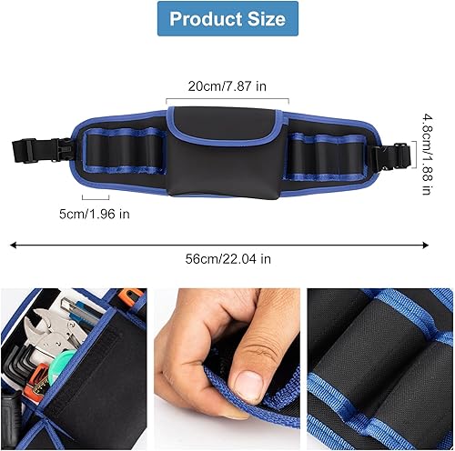 AUSYIWI Werkzeuggürtel, Verstellbarer Werkzeug Gürteltasche, Werkzeugtasche mit großen Taschen für Werkzeug, Hammer, Schraubendreher, Kleinteile - Cheap-Us