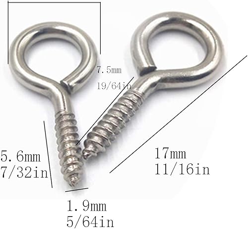 100pcs 22mm kleine Schraube Auge Stifte Haken selbstschneidende Ösenschrauben für Holz, Cork Top Flaschen, DIY Schmuck, Kohlenstoffstahl mit vernickelt - Cheap-Us