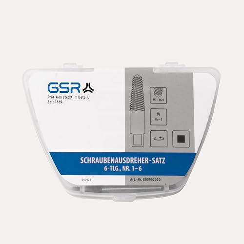 GSR Schraubenausdreher Satz 6-tlg. | Linksausdreher Nr. 1-6 | Schrauben-Ausdreher Set | Präzisionskegelgewinde | Vierkantschaft nach DIN 10 | Für Schrauben M3-M24… - Cheap-Us