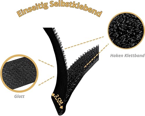 Hazarox 35 Stück Nylon Klett Kabelbinder mit Schnallen (5 Längen bis 40 cm) Kabelbinder Wiederverschließbar, bis 2.5 cm breit aus Schwarzem Klettverschluss Klettband - Cheap-Us