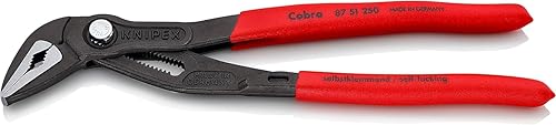 KNIPEX Cobra ES Wasserpumpenzange extra-schlank mit rutschhemmendem Kunststoff überzogen grau atramentiert 250 mm 87 51 250 SB - Cheap-Us