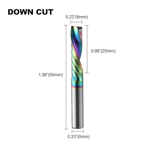 CNC Fräser Spiralnutfräser 6mm Schaft Downcut 6mm Schnittdurchmesser 25mm Schnittlänge Router Bit O Flöten Spiralfräser CNC Fräser für Oberfräse Holzfräser Langlochfräser Holz (6X6X25mm) - Cheap-Us