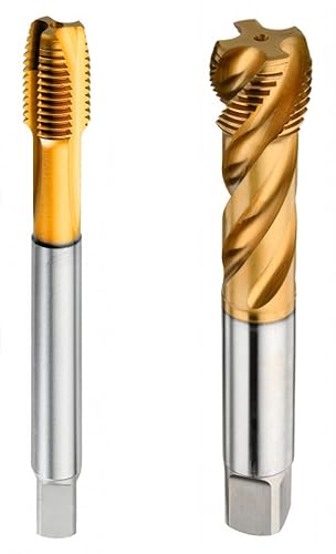 HSSE Maschinengewindebohrer Gewindebohrer Gewindeschneider Metrisches Feingewinde MF Sackloch/Durchgangsloch Sonder Beschichtung Made in Germany (mit Spirale 40° Form C, M8x1) - Cheap-Us