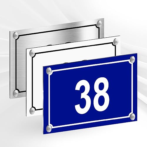 Hausnummernschild - PVC-Hausnummer - Gravierte, personalisierbare Platte 15 x 10 cm - Cheap-Us