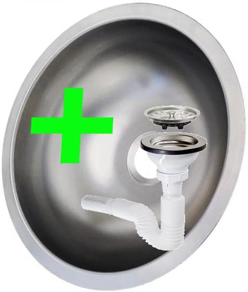 Edelstahl-Einbauspüle Y30 Durchmesser Küchenspüle Rundes Spülbecken Rundspüle Spüle rund - Cheap-Us