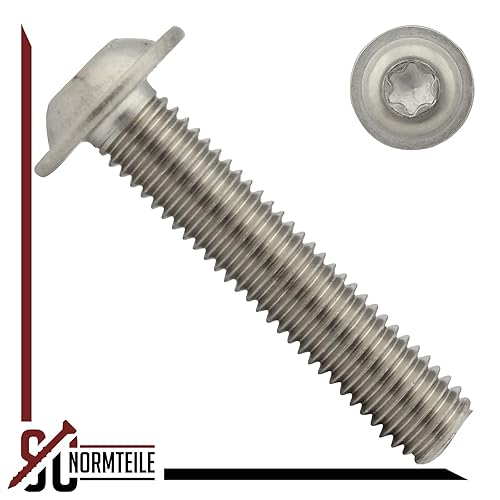 Linsenkopfschrauben mit Flansch und Innensechsrund (ISR) - M5x12 - (20 Stück) - ISO 7380-2 TX - rostfreier Edelstahl A2 V2A - Vollgewinde - Flanschschrauben - Flachkopfschrauben - SC7380-2TX - Cheap-Us