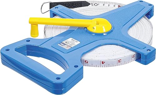 BGS Diy 2160 | Rollbandmaß | 100 m | Breite 12 mm | Fiberglas | beidseitig markiert, Zoll- und Meter-Skala | Maßband, Bandmaß - Cheap-Us