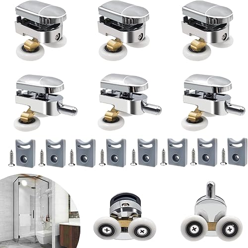 Hossom 8 Stück Duschkabine Rollen 23mm, Duschtürrollen für Schiebetür Duschtüren, Duschkabinentür, Anti-Rost Duschtür Rollen Badezimmer Ersatzteile für Glas Dusch Schiebetüren, Duschkabinen - Cheap-Us