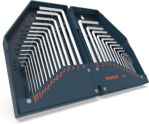 PRESCH Innensechskant Satz HX 30 tlg. Metrisch und Zoll - Innensechskantschlüssel Set kompakt mit Box - Sechskantschlüssel Set - Cheap-Us