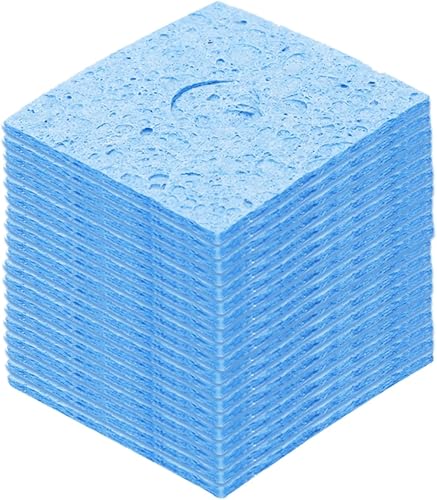 QUARKZMAN 15 Stück Lötschwamm 6 x 6 cm Quadratisch mit Löchern Blau Verdickte Reinigungspads Lötspitzen-Ersatz zum Reinigen des Lötkolbens - Cheap-Us
