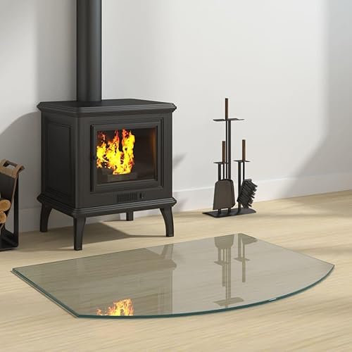 vidaXL Kaminofen Glasplatte Kaminplatte Kaminglas Ofenglas Bodenplatte Funkenschutzplatte Glasbodenplatte Kaminbodenplatte 80x60cm - Cheap-Us