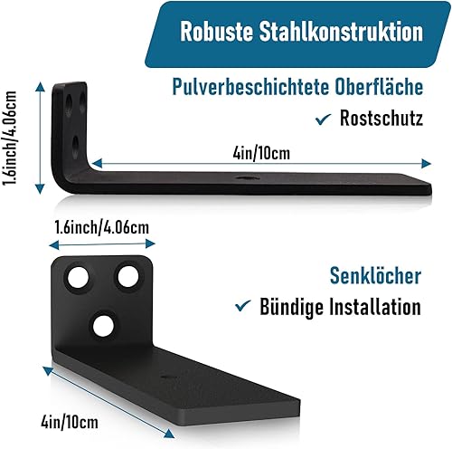 6 Stück Regalhalterung, Schwerlast Schwimmende Regalhalterungen für Wandanbringung DIY offenes | L-Eckstrebe Dekorative Regalhalterungen mit Schraube und Ankern - Cheap-Us