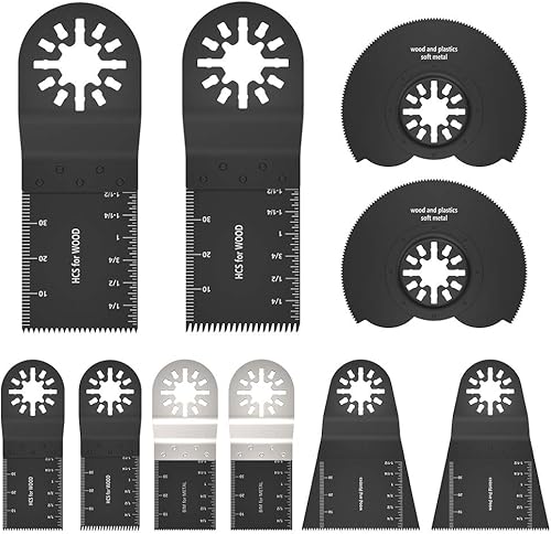 Sägeblätter Kit,10 tlg Multitool Sägeblätter Oszillierwerkzeug Zubehör Multifunktionswerkzeug für Ein-hell, Bo-sch, Fein Mul-timaster displayed live on  is:AoHao 1 Sägeblätter, 18/10 Stahl - Cheap-Us