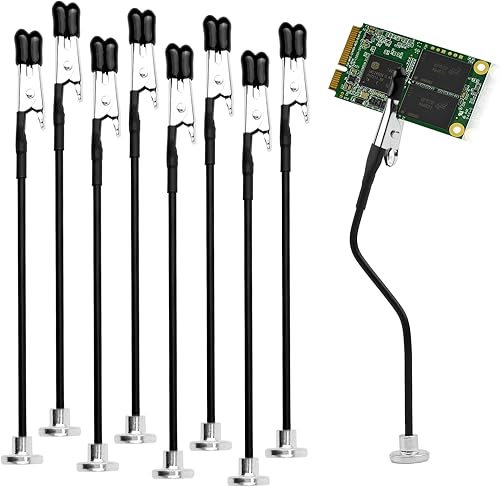 Dritte Hand Löthilfe mit Magnetfuß und 8 Flexiblen Schwanenhalsarmen, 28,5 cm, Werkzeug mit magnetischen Armen mit Krokodilklemmen für Präzisionsarbeiten, Löten, Modellbau und Reparaturen - Cheap-Us