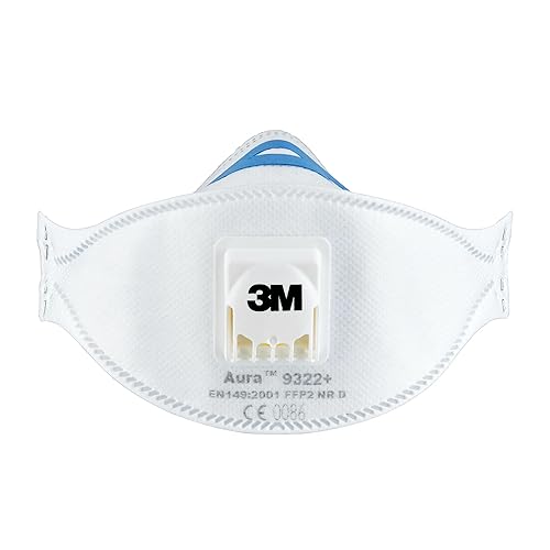 3M Aura 9322+C2, FFP2 Atemschutz-Maske für Handschleifen und Elektrowerkzeugarbeiten – Atemmaske mit Schutzstufe FFP2 und 3M Cool Flow Ventiltechnik – 2 Stück - Cheap-Us