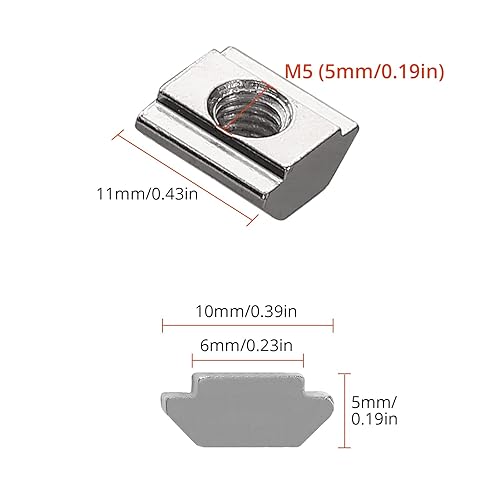 GETLITOOL 100 Stück Nutensteine Nut 8, Serie 3030 M6 Gleitmuttern T Nut Mutter, schwer B-Typ Nut 8 M6 Kohlenstoffstahl Gewinde, T-Nut Hammermutter für Aluprofil-Extrusionsschlitz Standard-30-Serie - Cheap-Us