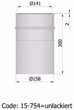 Mauermuffe Wandfutter Ø 150mm 500mm kürzbar Doppelwandfutter für Rauchrohr Ofenrohr Kaminrohr - Cheap-Us