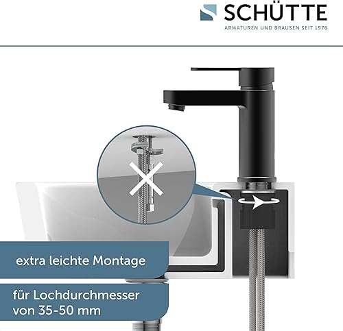 Schütte ELEPHANT Waschtischarmatur, elegante Mischbatterie inkl. Ablaufventil fürs Badezimmer, Wasserhahn Bad mit Pop-Up-Exzenter, Badarmatur Waschbecken chrom, 34210 - Cheap-Us