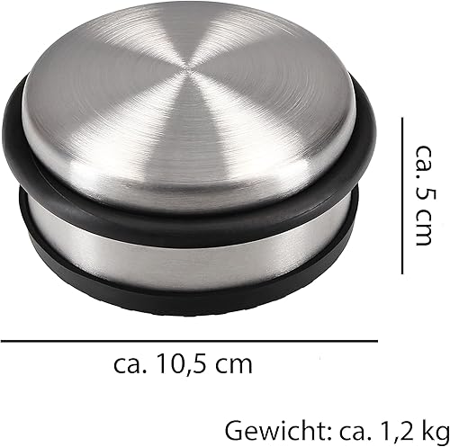 4 x Türstopper 1,2 kg Boden schwer VonBueren | ca. 10,5 x 5 cm | Tür Stopper aus Edelstahl/Metall | door stopper - Cheap-Us