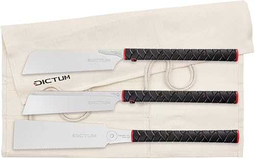 DICTUM Sägen-Set Japan, 3-teilig, Power Grip - Präzise und vielseitige Handsägen für Holzarbeiten | Standardsägen für die Tischlerei | Ryoba, Kataba und Dozuki - Cheap-Us