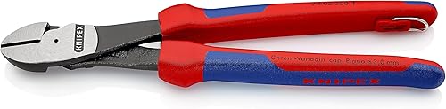 KNIPEX Kraft-Seitenschneider mit Mehrkomponenten-Hüllen, mit integrierter Befestigungsöse zum Anbringen einer Absturzsicherung schwarz atramentiert 250 mm 74 02 250 T - Cheap-Us