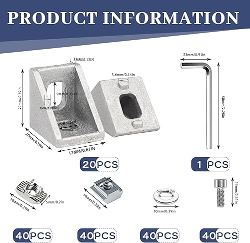 Aluprofil Winkel Befestigungsmaterial Aluprofil 30x30 Winkelverbinder Eckwinkel Eckverbinder Wandhalter 90 Grad Winkel Raster für 3030 3060 Strebenprofil, 3D-Drucker, CNC-Router, DIY-Projekte - Cheap-Us