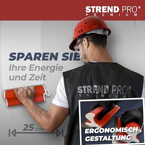 STREND PRO Flächenspachtel Set PREMIUM V2 | inkl. Fassadenspachtel 1000mm, 800mm, 600mm, 400mm, 250mm Glättspachtel, Teleskopgriff, Transportkoffer | PROFI Z Spachtel Set für Trockenbau, Verputzer - Cheap-Us