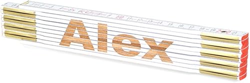 Zollstock mit Namens-Gravur zum auswählen - Name - Lasergravur - personalisiert - Geschenk - Mann - Vatertag - Geburtstag, Zollstöcke Namen:Alex - Cheap-Us