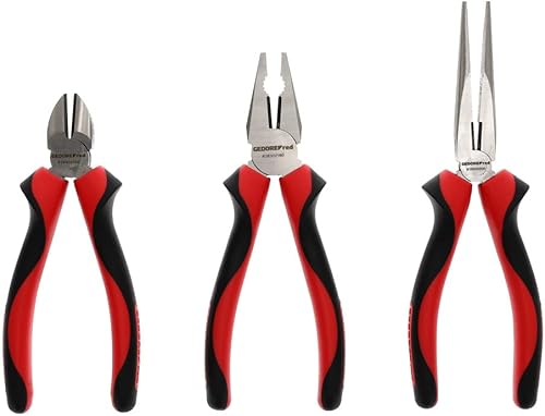 GEDORE red Zangen-Satz, Werkzeug-Set mit Kombinationszange/Seitenschneider/Flachrundzange, R28002003 - Cheap-Us