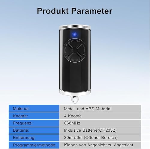 868MHz Fernbedienung Garagentor,1 Stück Ersatz Garagentoröffner,4 Kanäle,Kompatibel mit HSE-4-868-BS,HSE2-868-BS,HS4-868-BS,HS1-868-BS,HSS4-868-BS,HSP4-868-BS Fernbedienung - Cheap-Us