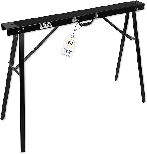 STROXX 4x Arbeitsbock mit 544Kg Tragkraft (136Kg pro Arbeitsbock) - Anti Slip Pad - robuster Stahlrahmen - mit Transportgriff - leicht zusammenklappbar - Werkstattbock - Unterstellbock - Sägebock - Cheap-Us