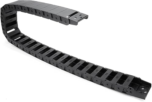 sourcing map R38 18mm x 50mm Schwarzer Kunststoff halbgeschlossenes Kabel Drahtträger Schleppkette 1M Länge - Cheap-Us