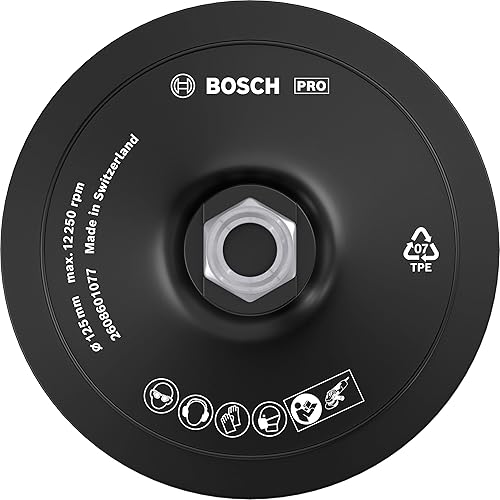 Bosch 1x PRO Weicher Stützteller für kleine Winkelschleifer, M14, Klettverschluss (Ø 125 mm, Professional Zubehör Kleiner Winkelschleifer) - Cheap-Us