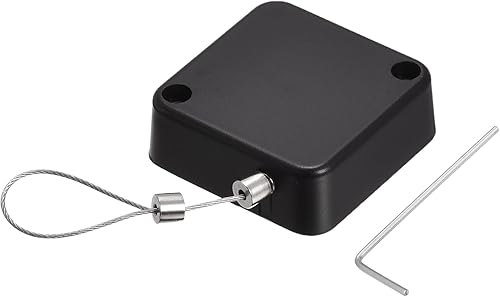 sourcing map 2 Stk Einziehbares Kabelschloss mit Selbstklebend Ferngesteuertem Sicherheitsschloss Hardware 200g Zugkraft 2m Seil Schwarz - Cheap-Us