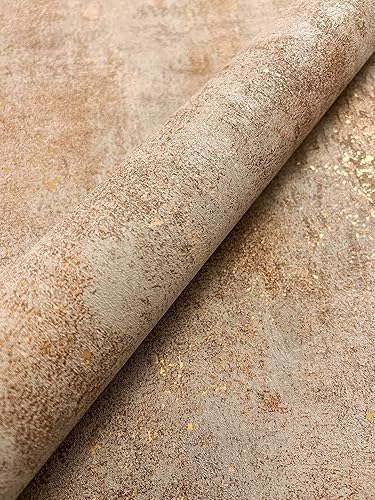 NEWROOM Tapete Beige Vliestapete Beton - Betonoptik Modern Braun Zement Glanz Betonwand Industrial Glanzoptik inkl. Tapezier-Ratgeber - Cheap-Us