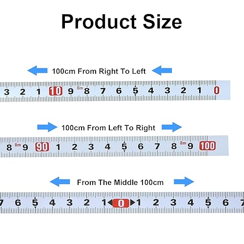 ‎FASBET 4 Stück Selbstklebendes Maßband 1m Metrisches, zum Aufkleben, 2x 1m Links Nach Rechts, 1x 1m Rechts Nach Links, 1x 2m Der Mitte Nach Links Nach Rechts - Cheap-Us