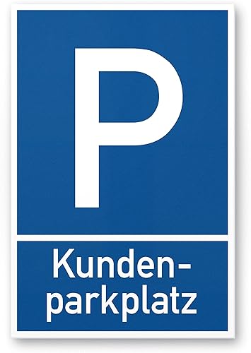 Komma Security Parkplatz Kunden Schild - Kundenparkplatz 20 x 30 cm Hinweisschild Privatparkplatz - nur Kunden Parkplatzschild Reserviert - Parkplatz freihalten Stellplatz Kunden - Cheap-Us