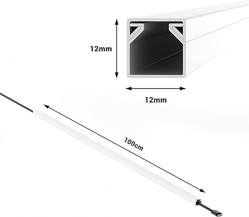 CILSON Kabelkanal Weiß Selbstklebend 10m 1,2 x 1,2 x 100 cm / 10 x 1m Elektroinstallation Kabelkanäle Schaumklebeband Kabelabdeckung Kabelmanagement - Cheap-Us