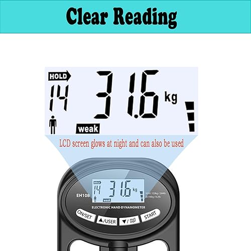 Digitaler Handkraftmessgerät 180kg, Hand Dynamometer, Griffkraft Messgerät, Dynamometer Digital, Kraftmesser Handkraftmesser Handkraftmessgerät (180kg) - Cheap-Us