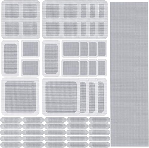 2m + 20 Stück Fensterscheibe Reparatur-Band Flicken, VEINARDYL Selbstklebend Bildschirmtür-Aufkleber Ersatz Reparatursatz Maschen-Reparatur für Reparieren von Löchern Risse - Cheap-Us