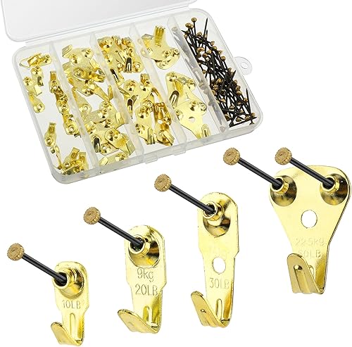 120 Stück Bilderaufhänger Metall mit Nägeln Bilderhaken Robuster Picture Hanging Tool zum Aufhängen von Bilderrahmen zum Aufhängen von Fotorahmen im Zuhause und Büro - Cheap-Us